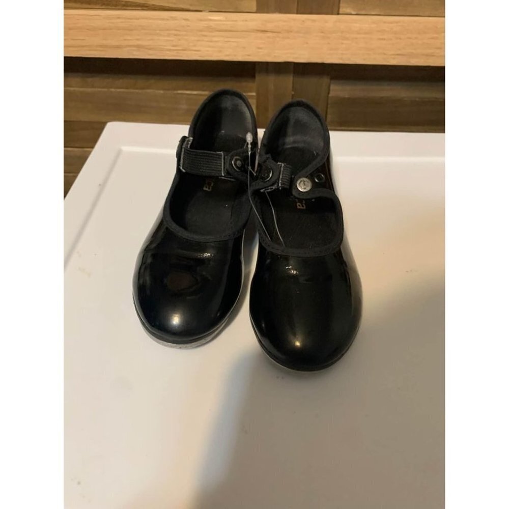 So Dance Tap Shoes Shiny Black Mary Jane Style Practice Perform Girls Sz 12 1/2